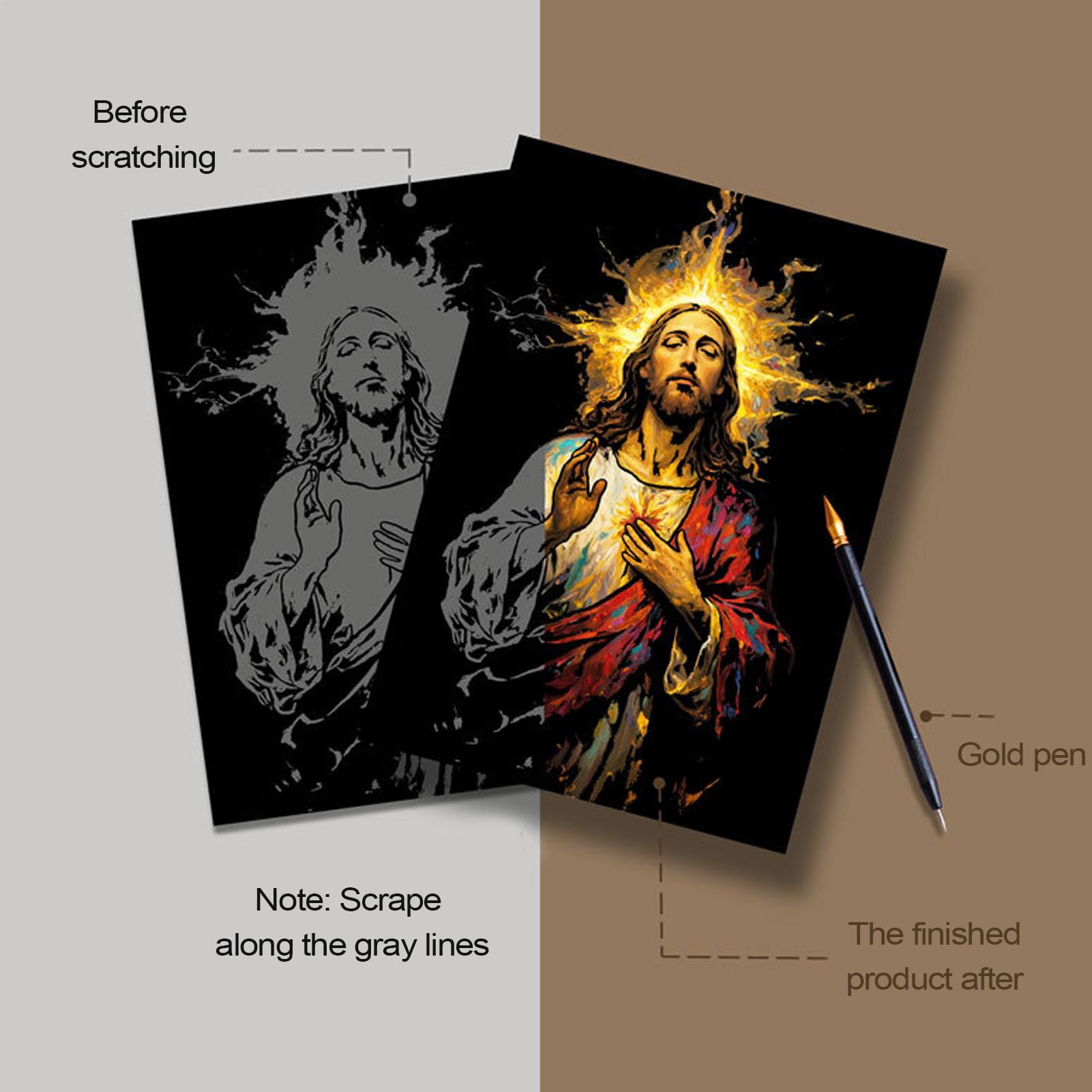 Art Craft Books - Krasboek Jesus Scratch Painting 1 set