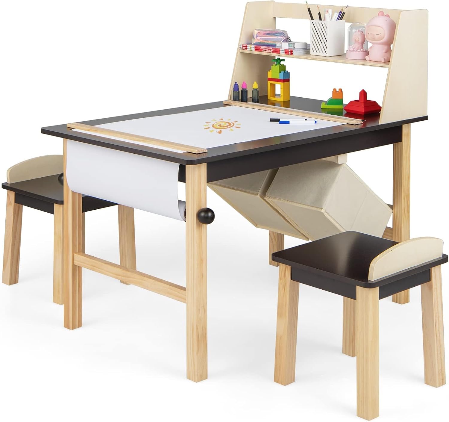 Art Craft 3 Year Old - Kinderkunsttafel- en stoelenset, houten activiteitentafel en