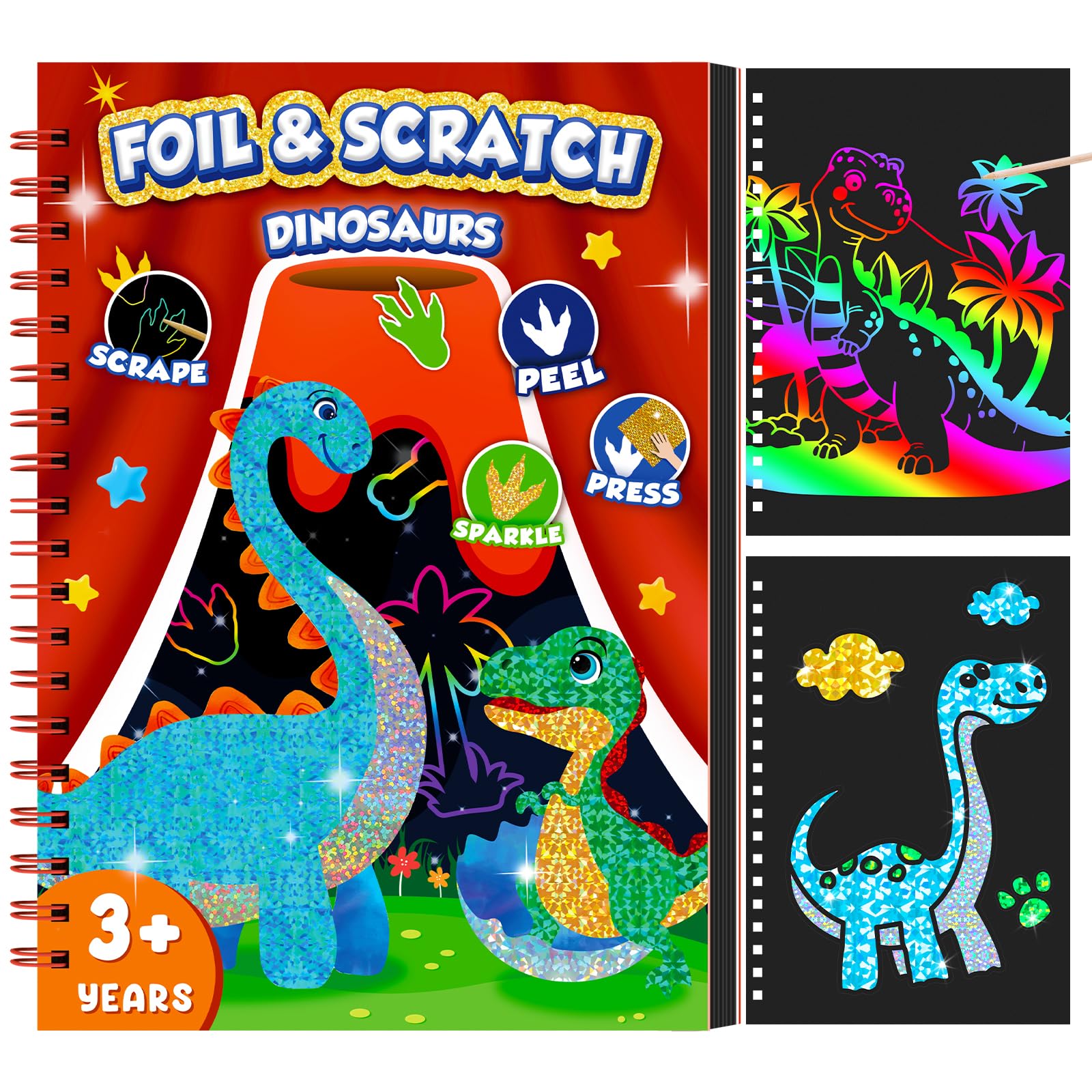 Art Craft Books - Dinosaurus Scratch Art Book voor kinderen