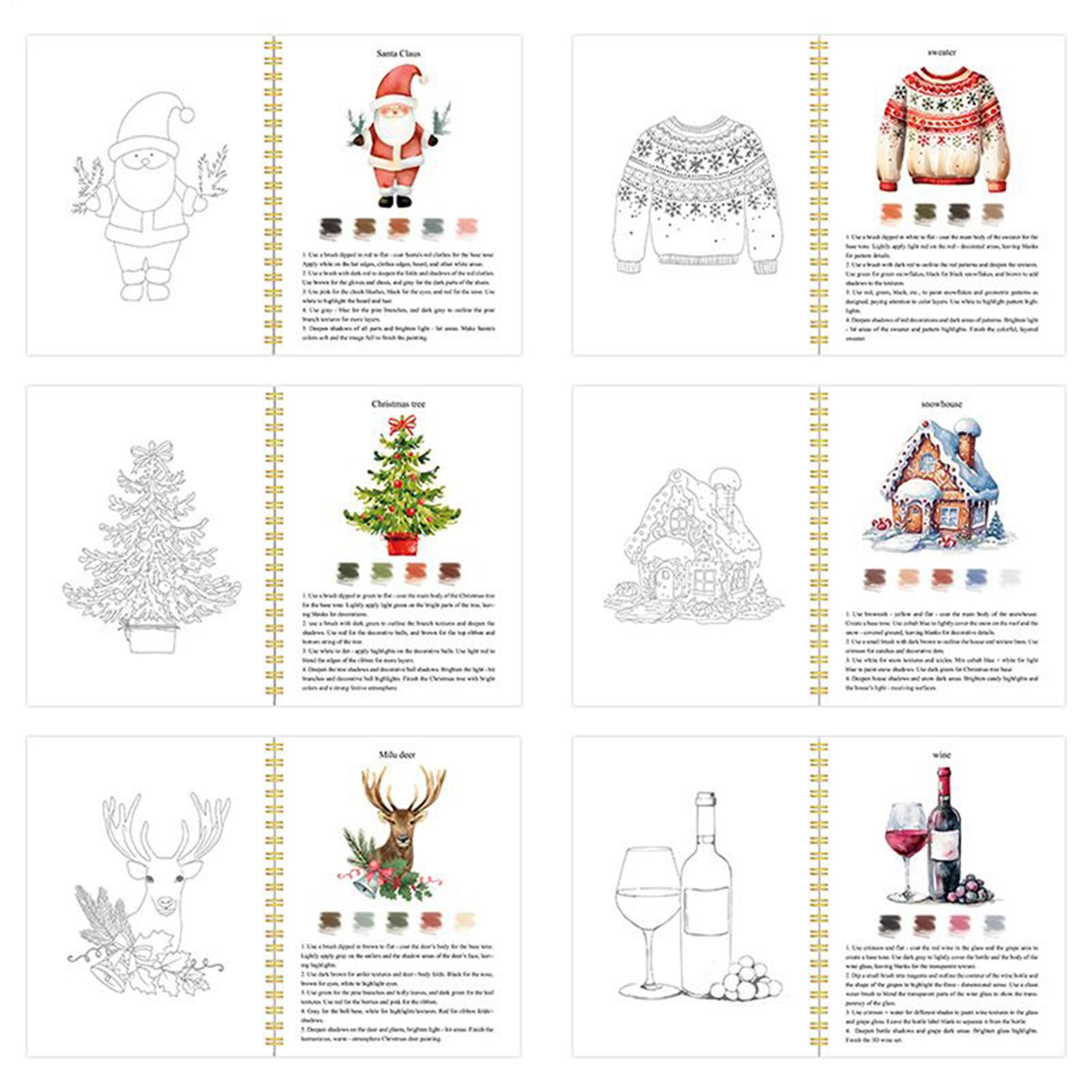 Art Craft Books - Beginners aquarel werkboek Kerst aquarel werkboeken