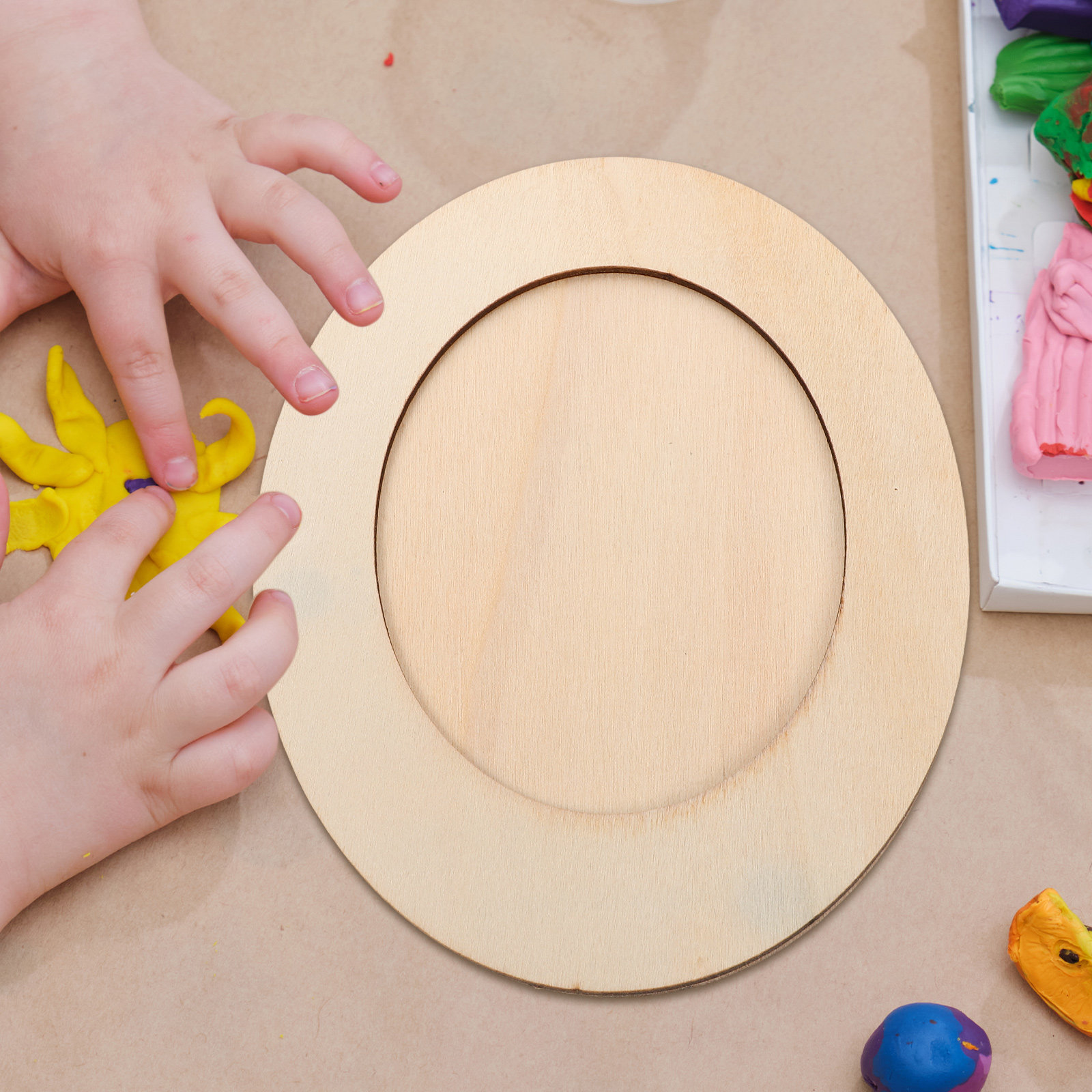 Art Craft Activities For Preschoolers - Onvoltooide ovale houten fotolijstkit voor kinderen