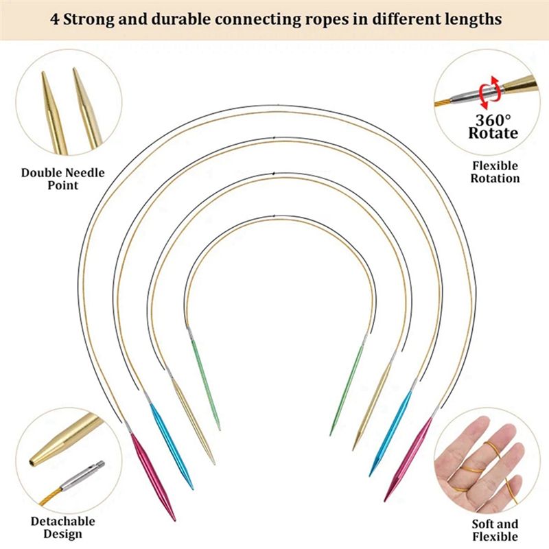 Knitting Needle Circular - BHTS-Aluminium verwisselbare breinaalden, circulaire breinaaldenset, breigereedschap,