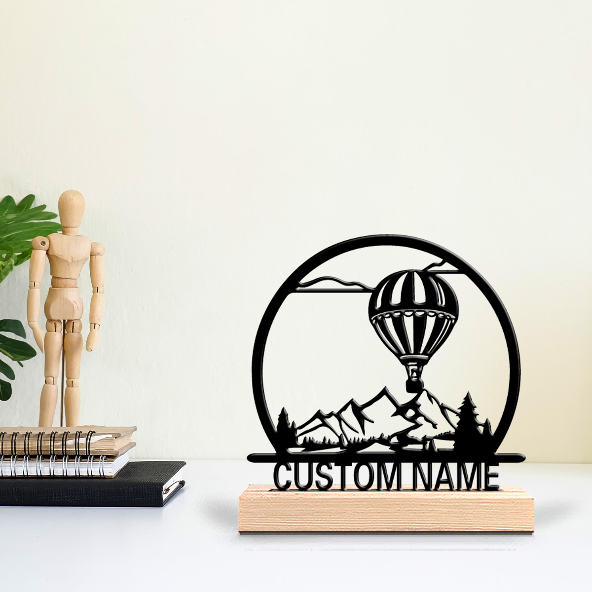 Art Craft Store - 1 stuk Heteluchtballon Gepersonaliseerde Naam Tin