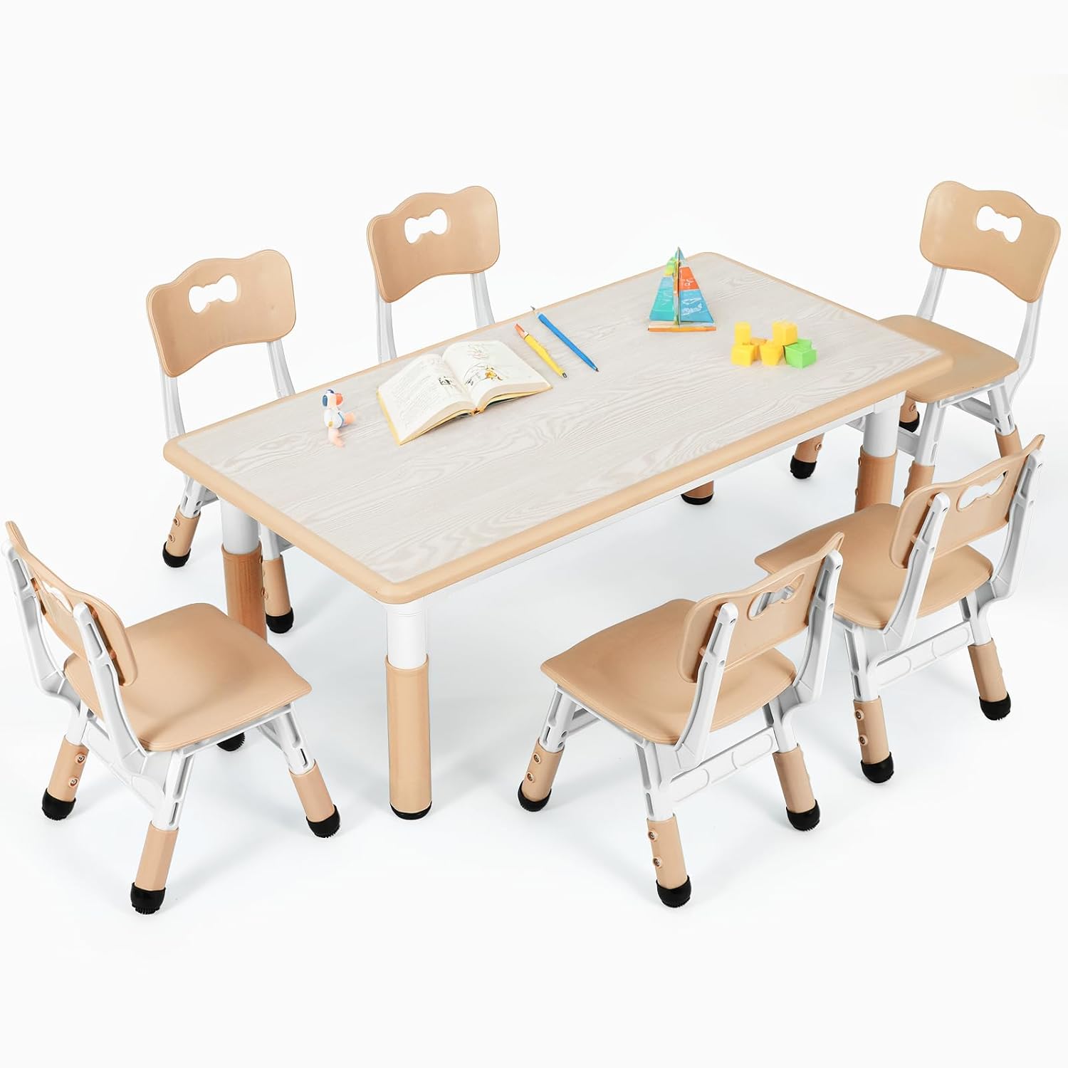 Art Craft Activities For Preschoolers - Kindertafel en 6 stoelenset, in hoogte