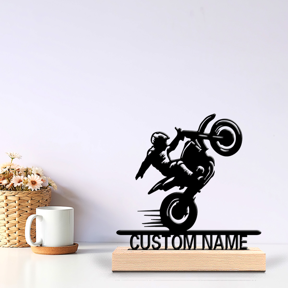 Art Craft Simple - 1 stuk eenvoudig motorfiets kinderfiguurtje op