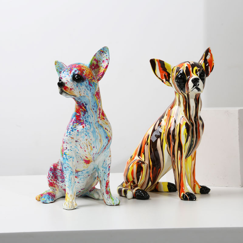Art Craft Simple - Creative Art Chihuahua Kleurrijke Kleine Ornamenten