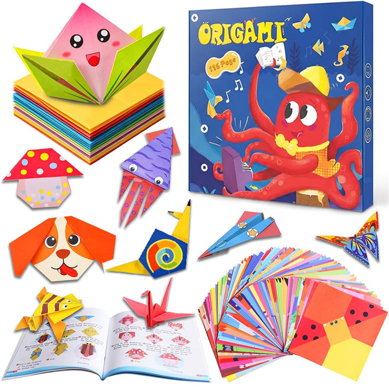 Art Craft Books - Origami-papier knutselsets Begeleidingsboek DIY-kunstknutselspullen Kleurrijke vouwpapieren