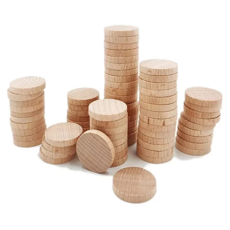 Art Craft Website - 1-6cm onafgewerkt hout ronde muntschijf, natuurlijke