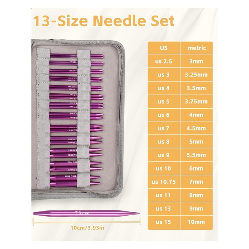 AT02-lederen etui inbegrepen,  - Knitting Needle Circular recensie en prijs