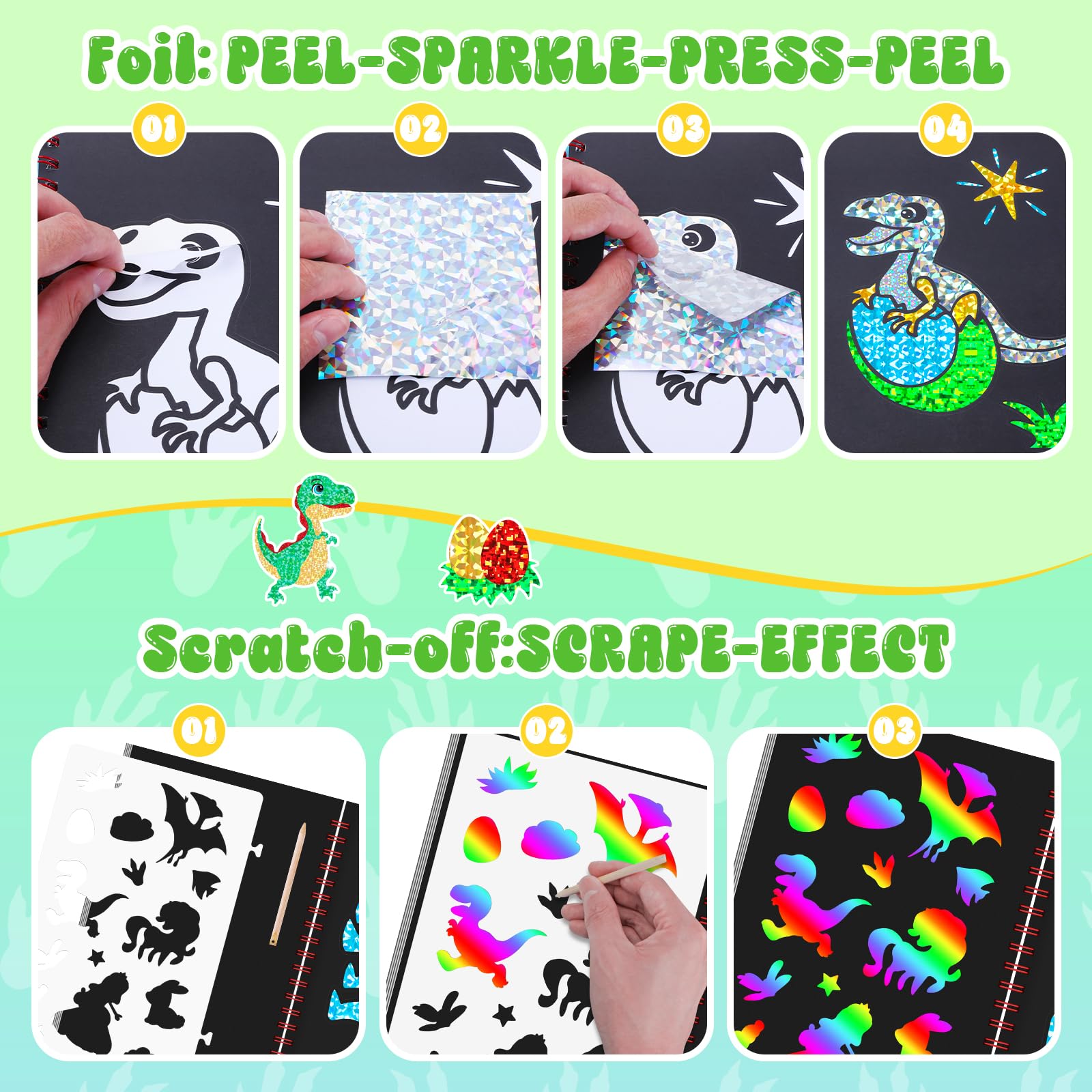 Dinosaurus Scratch Art Book vo - Art Craft Books recensie en prijs