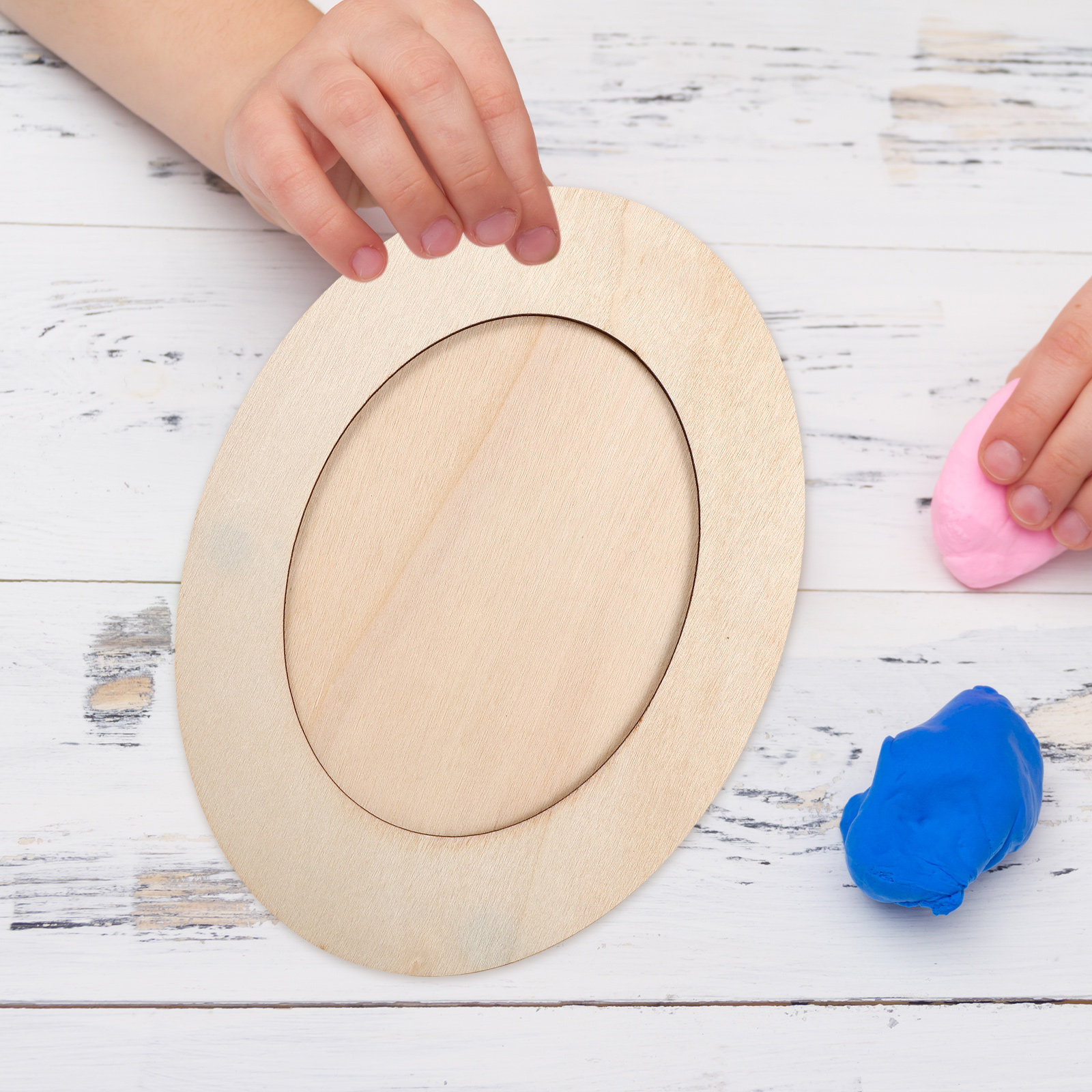 Onvoltooide ovale houten fotol - Art Craft Activities For Preschoolers recensie en prijs