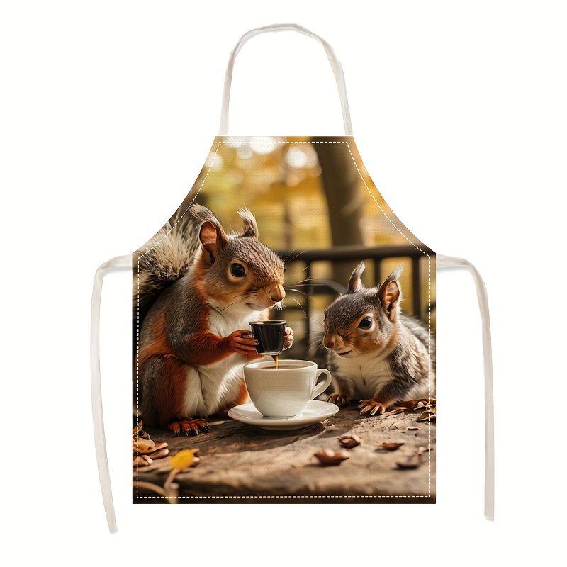 Linnen schort eekhoorn koffie  - Art Craft Gift Ideas recensie en prijs