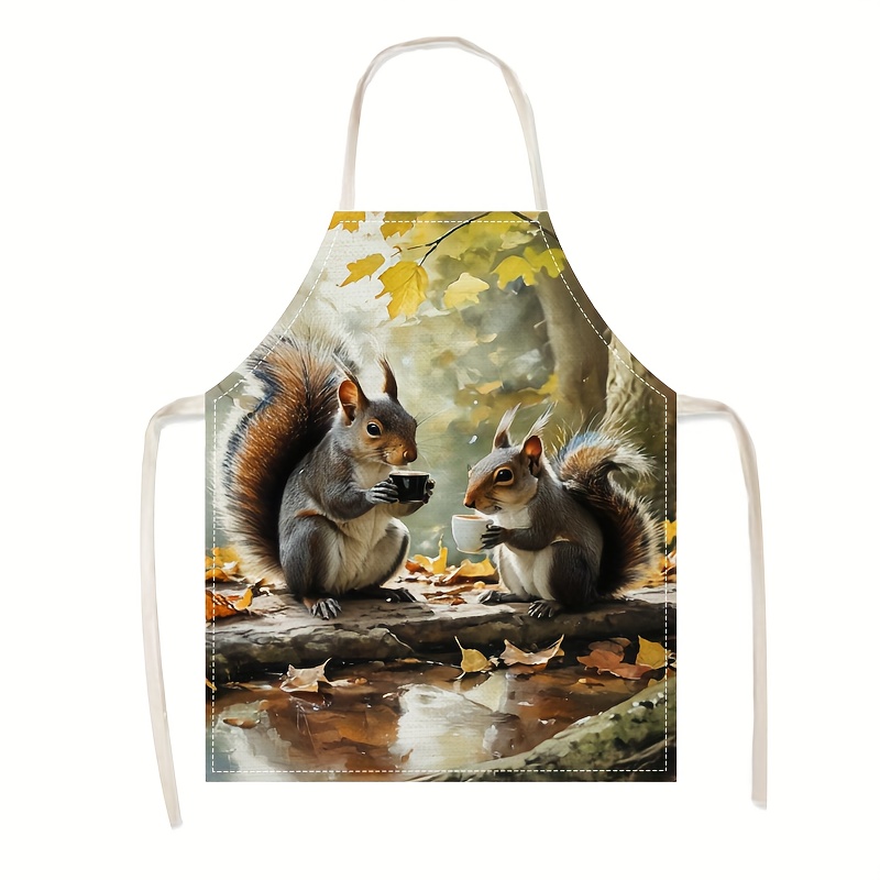 Linnen schort eekhoorn koffie  - Art Craft Gift Ideas recensie en prijs