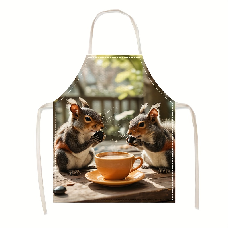 Linnen schort eekhoorn koffie  - Art Craft Gift Ideas recensie en prijs