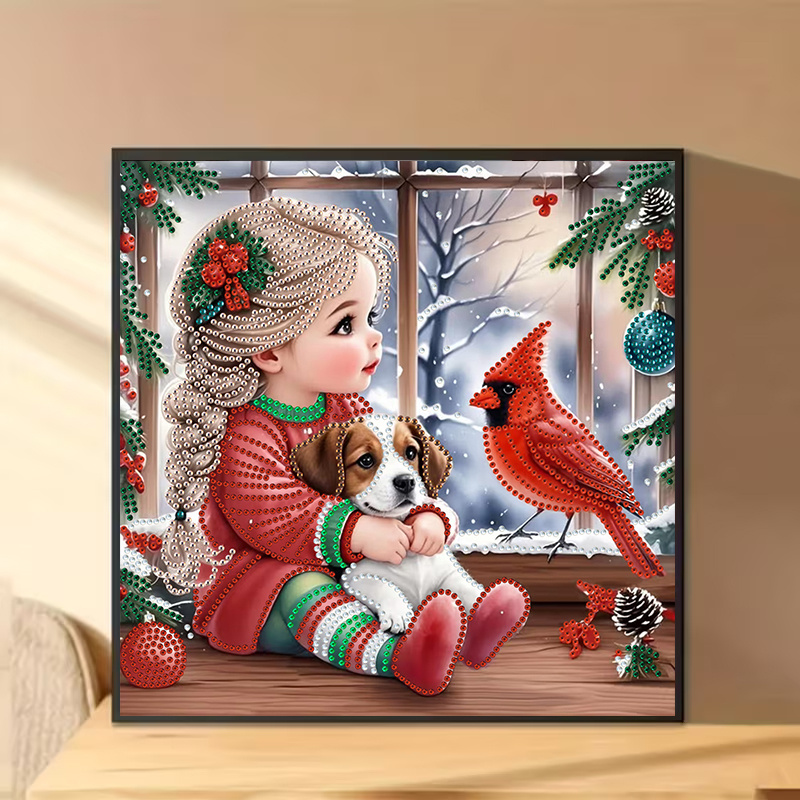 Wintermeisje en hond Diamond P - Art Craft Girl recensie en prijs