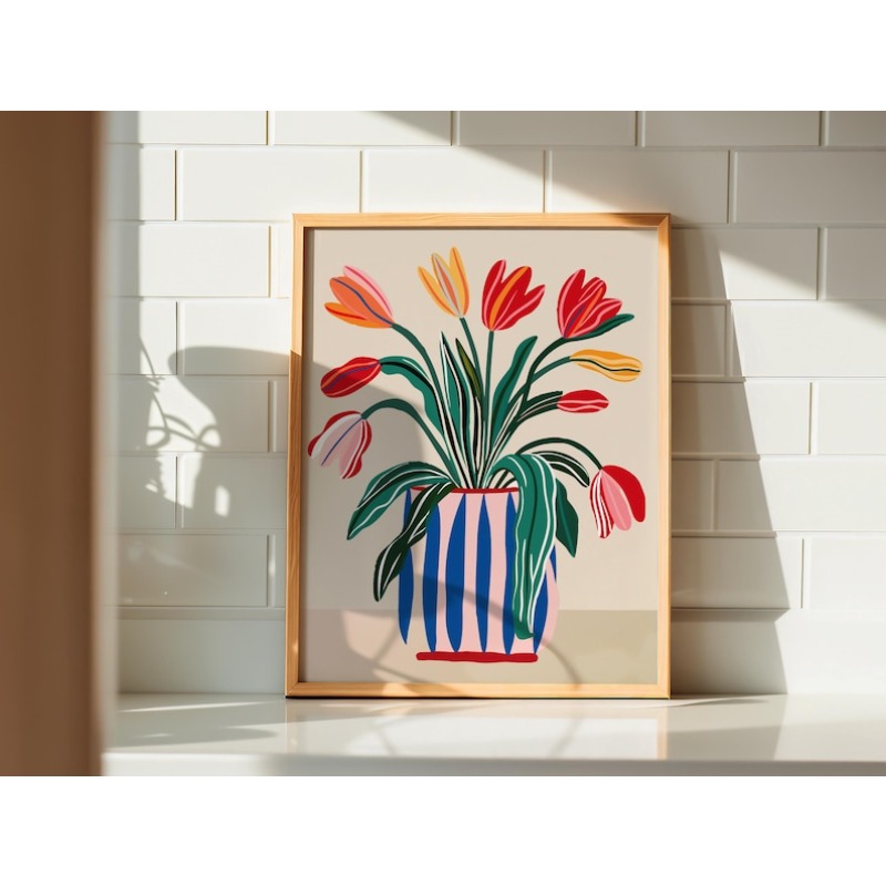 2 stuks tulpbloemen canvas kun - Art Craft Vase recensie en prijs