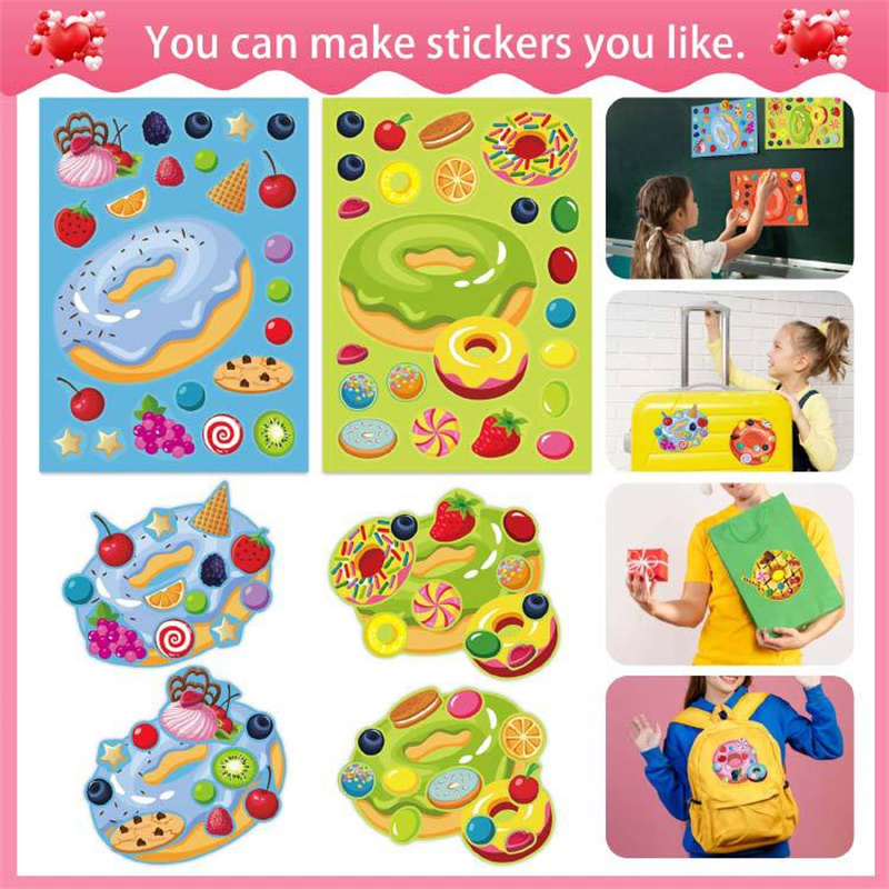 Maak een gezicht Donut Sticker - Art Craft 4 Years Old recensie en prijs